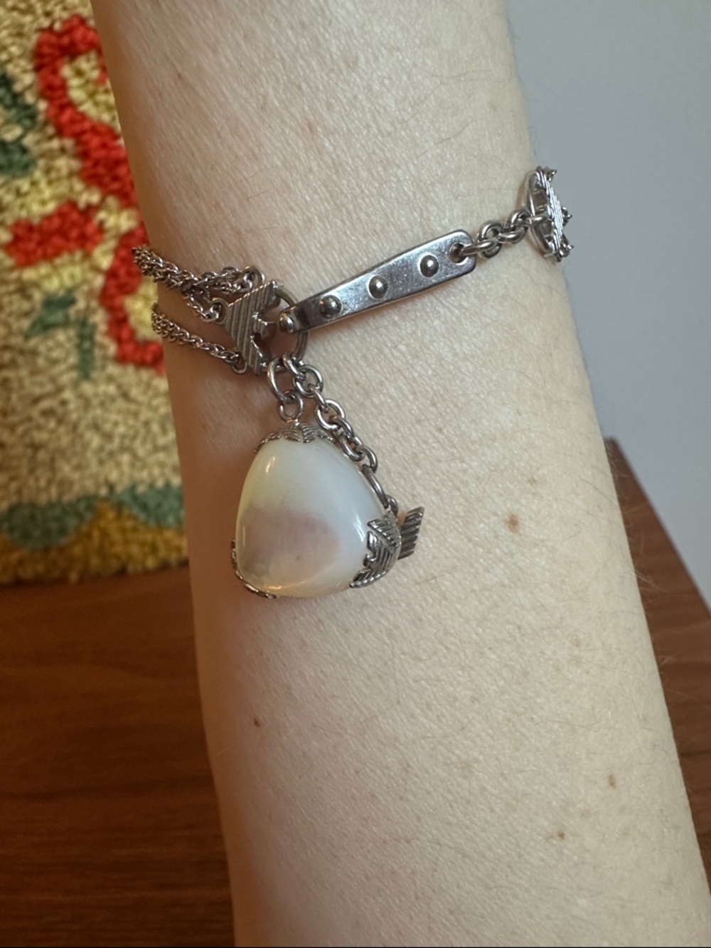 925 Sterling Silver Emporio Armani Multi Strand Charm Bracelet